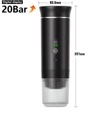 Portable 3-in-1 Espresso Coffee Maker – Cordless & 20-Bar Pressure