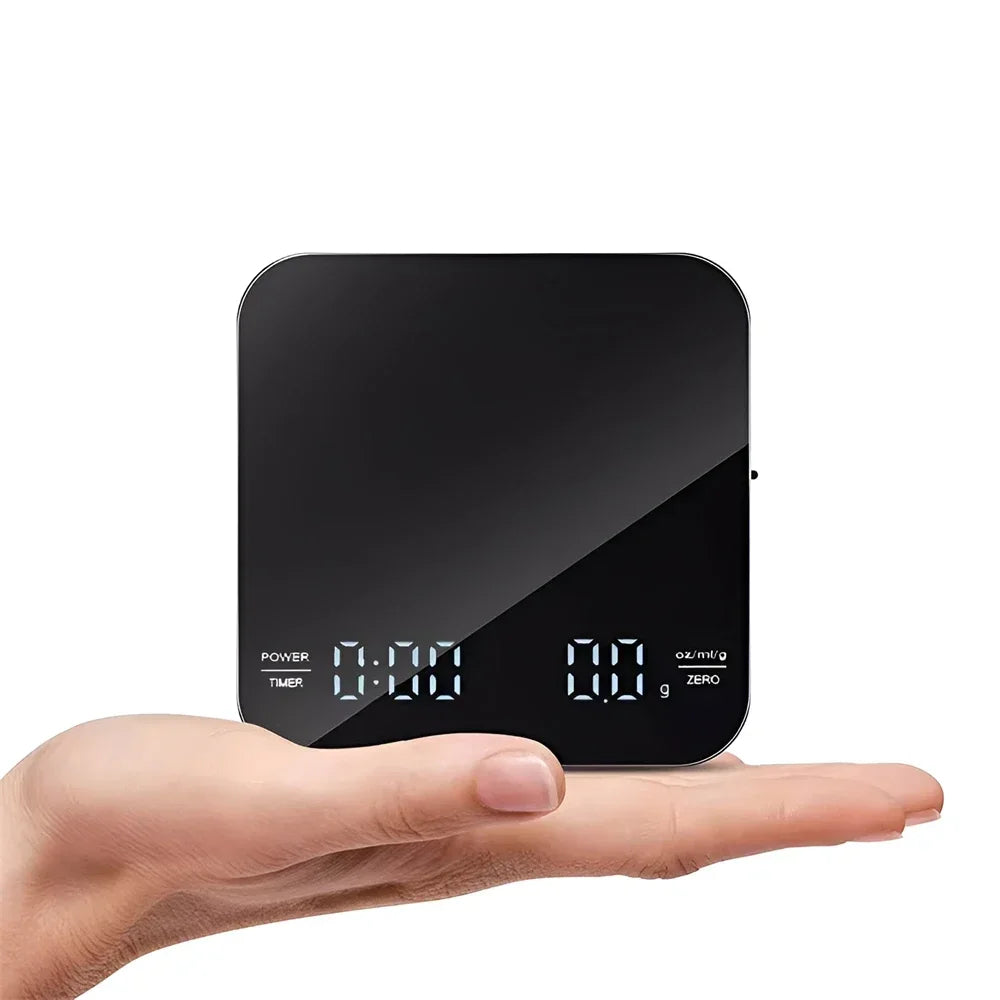 Electronic Coffee Scale – Precision Timer with LED Display & Silicone Mat