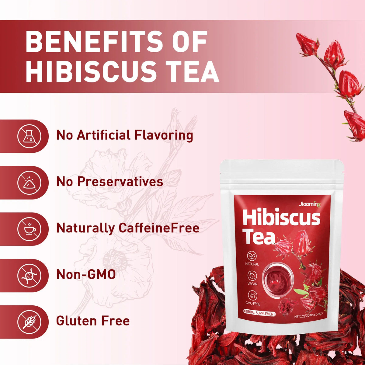 Pure Hibiscus Tea Bags