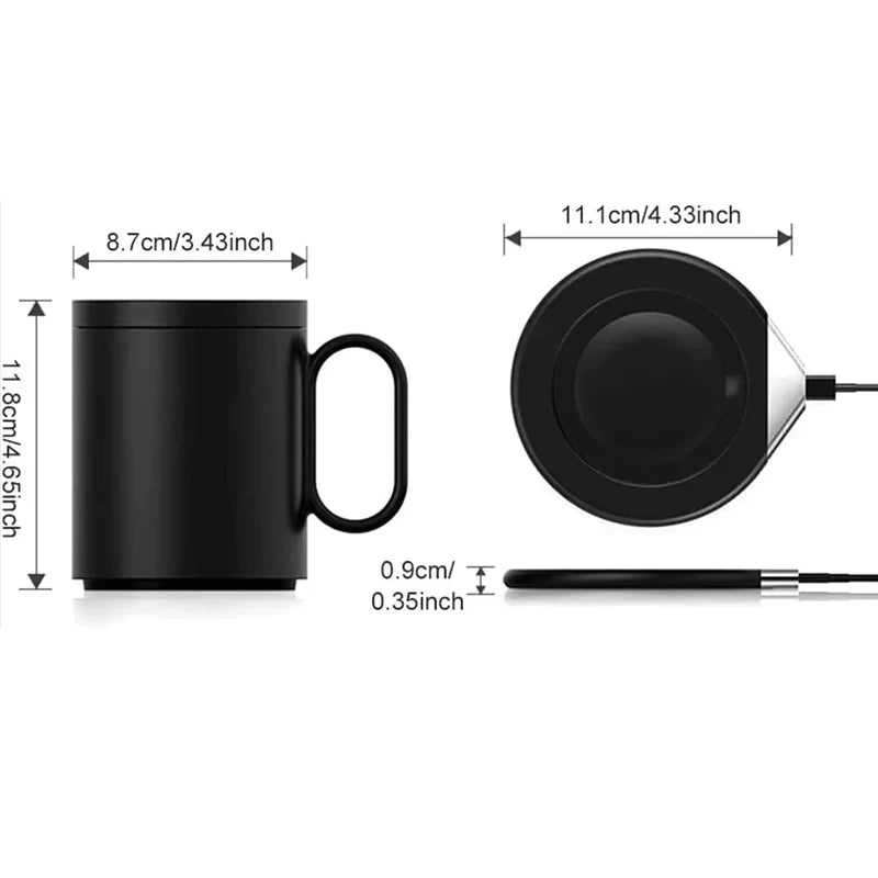 Smart Heated Coffee Mug – 55°C Temperature Control & Wireless Charger