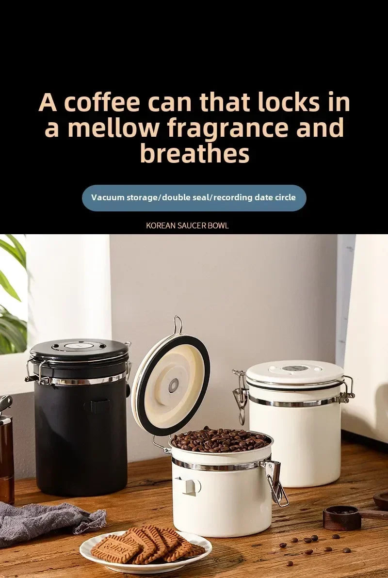 Coffee Storage Canister – Airtight Stainless Steel with Scoop