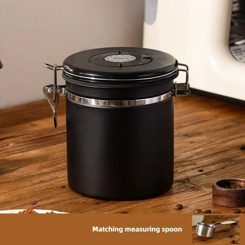 Coffee Storage Canister – Airtight Stainless Steel with Scoop