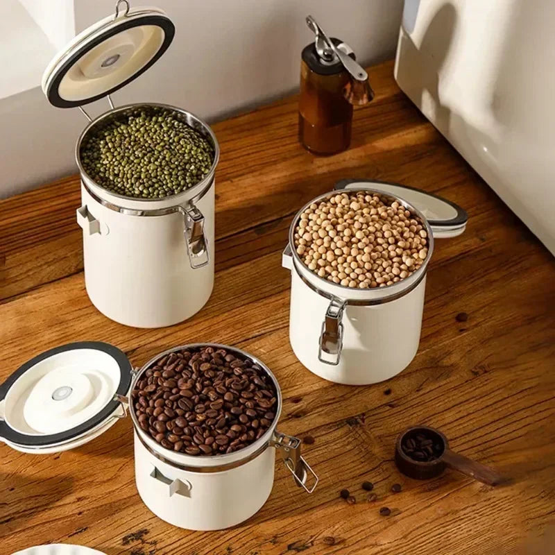 Coffee Storage Canister – Airtight Stainless Steel with Scoop