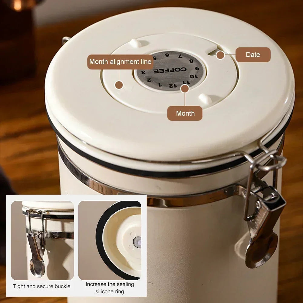 Coffee Storage Canister – Airtight Stainless Steel with Scoop