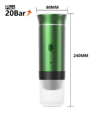 Portable 3-in-1 Espresso Coffee Maker – Cordless & 20-Bar Pressure
