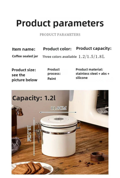 Coffee Storage Canister – Airtight Stainless Steel with Scoop