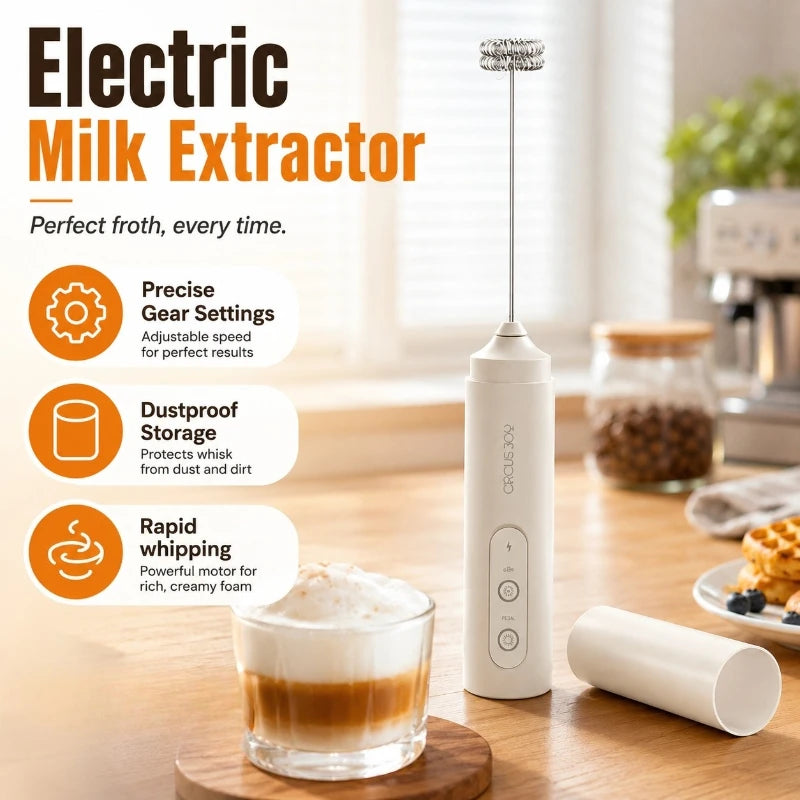 Electric Handheld Frother – Milk Foam, Coffee & Kitchen Mixer