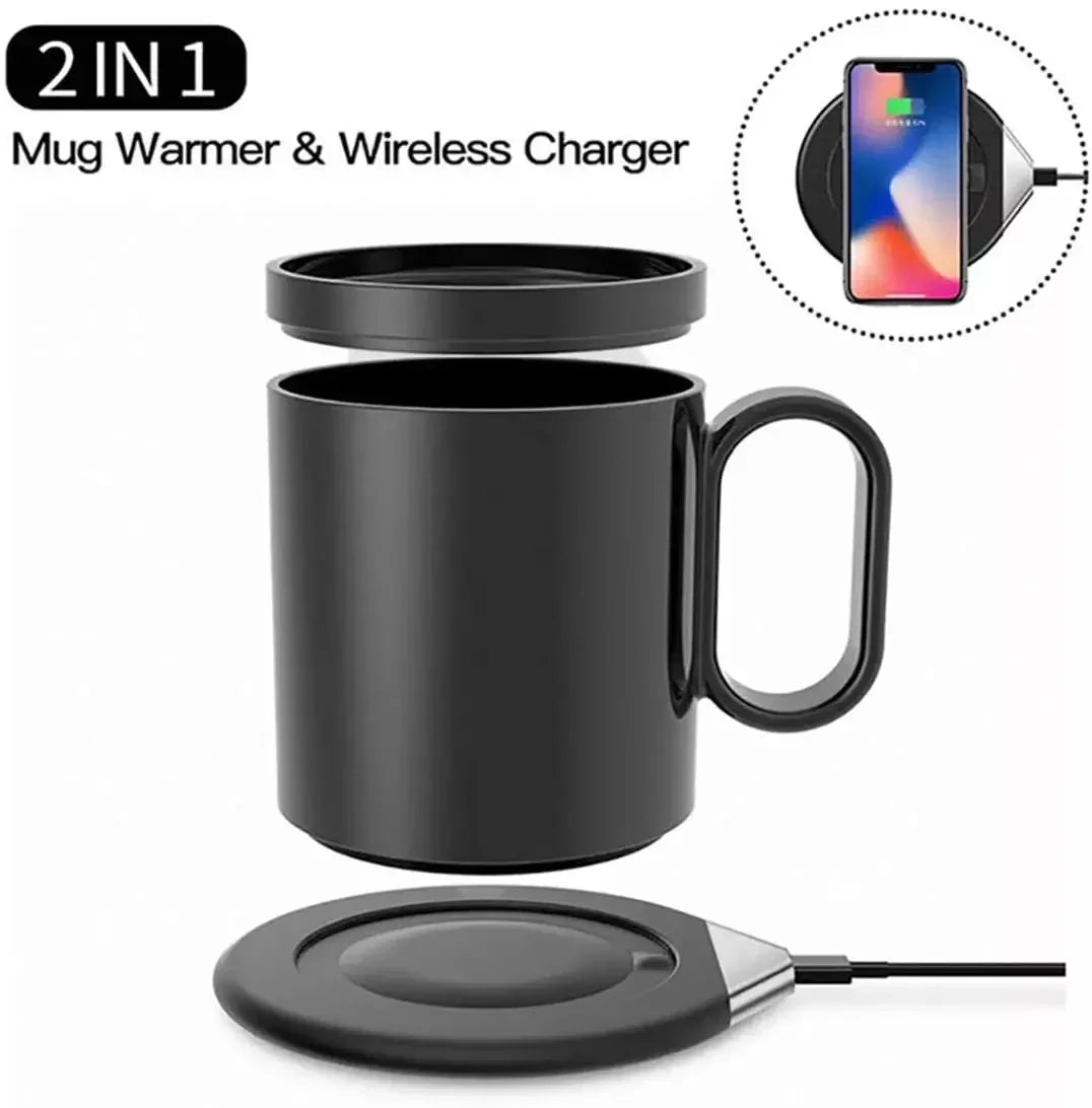 Smart Heated Coffee Mug – 55°C Temperature Control & Wireless Charger