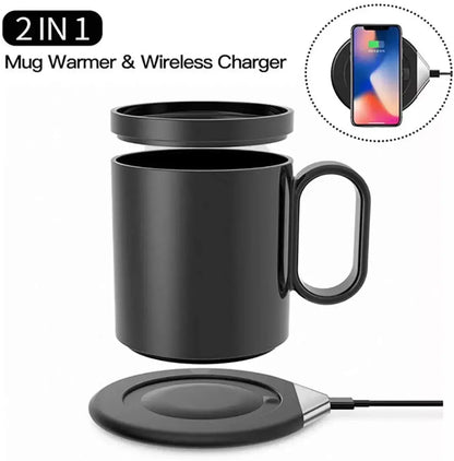 Smart Heated Coffee Mug – 55°C Temperature Control & Wireless Charger