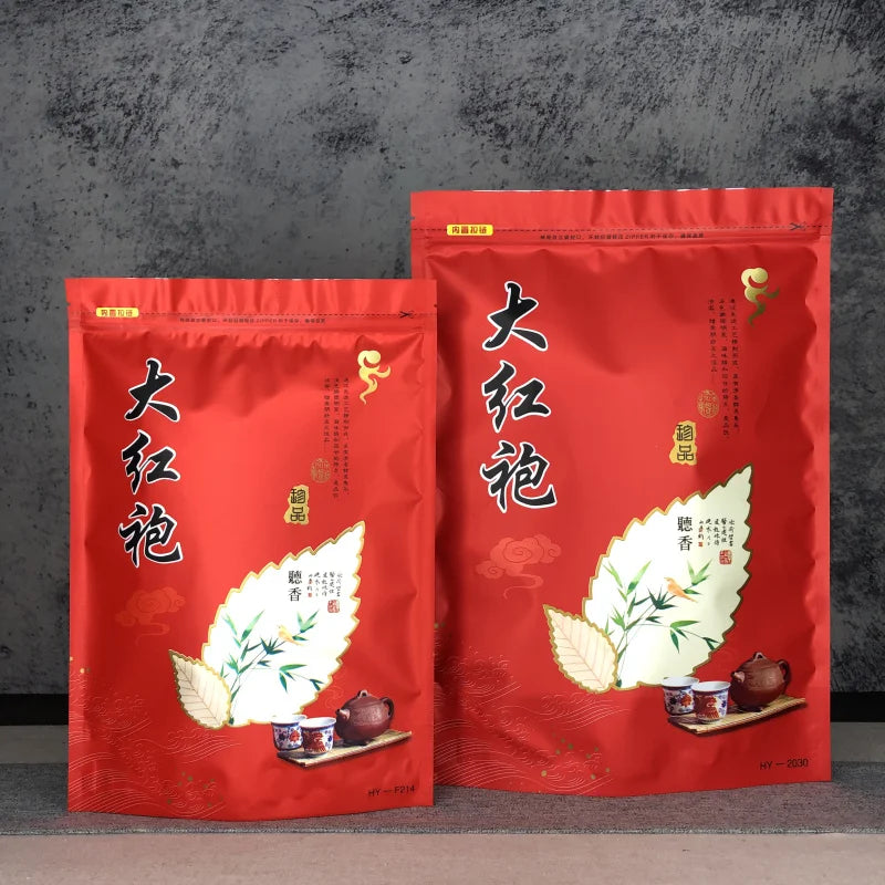 Chinese Big Red Robe Tea Set Zipper Bags Wuyi Da Hong Pao