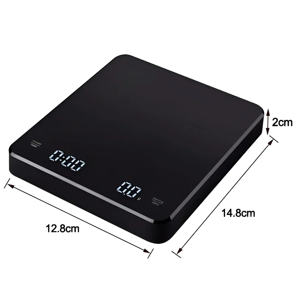 Electronic Coffee Scale – Precision Timer with LED Display & Silicone Mat