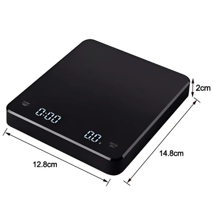 Electronic Coffee Scale – Precision Timer with LED Display & Silicone Mat