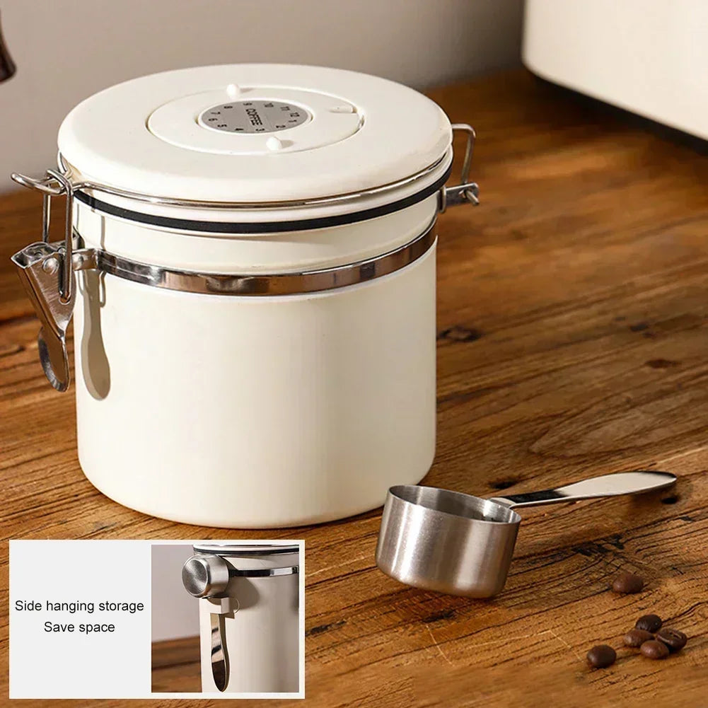 Coffee Storage Canister – Airtight Stainless Steel with Scoop