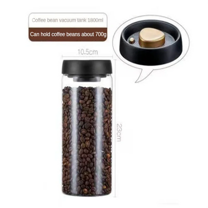 Premium Glass Coffee Canister – Airtight Vacuum-Sealed Storage