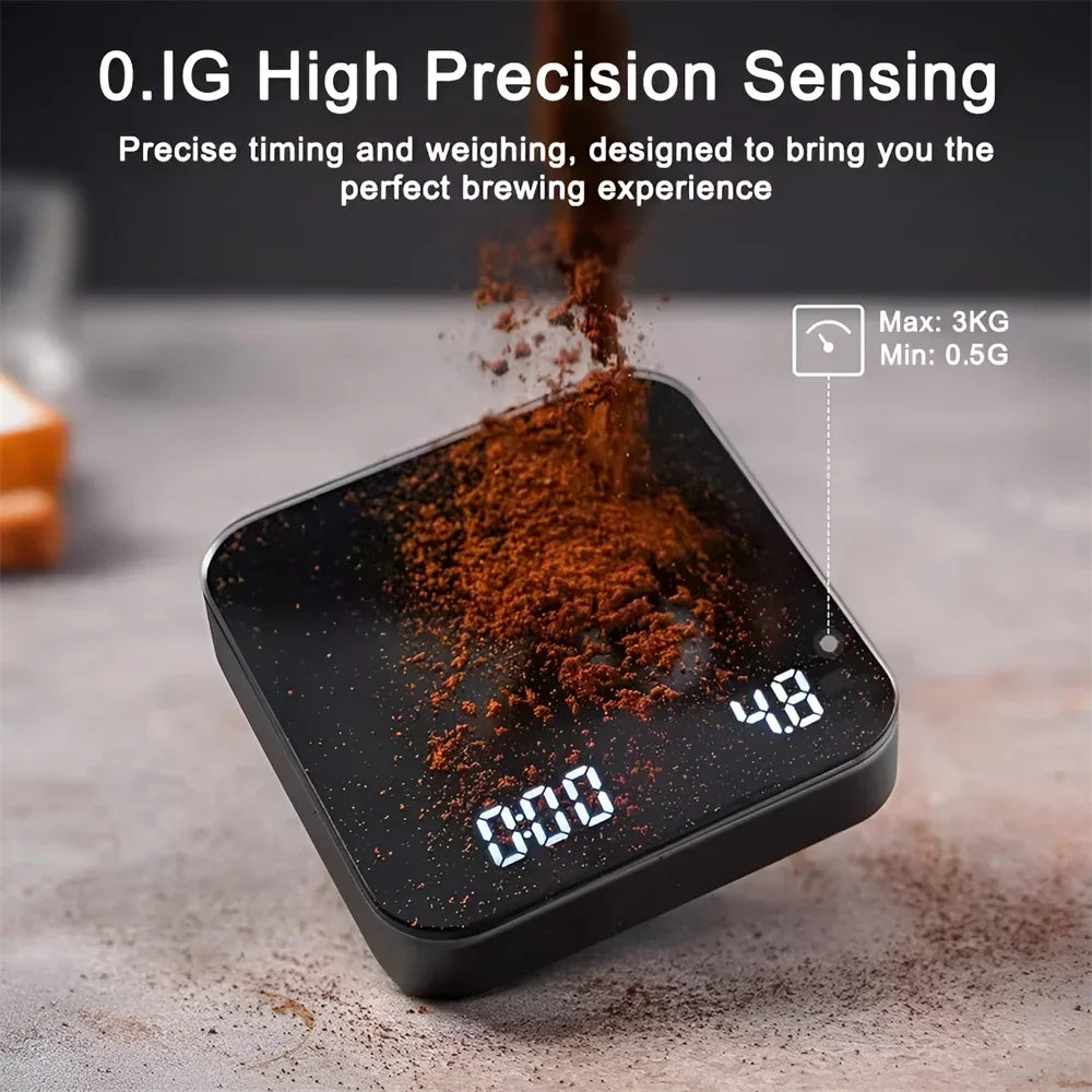 Electronic Coffee Scale – Precision Timer with LED Display & Silicone Mat