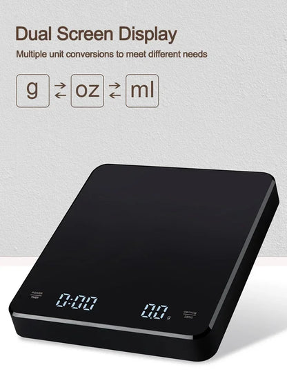 Electronic Coffee Scale – Precision Timer with LED Display & Silicone Mat