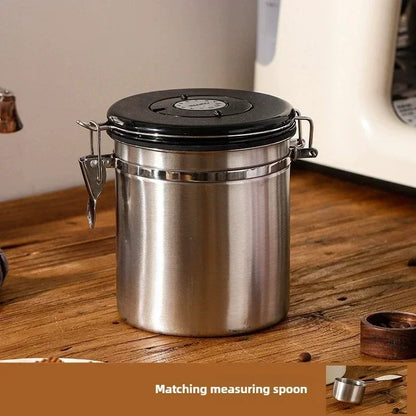 Coffee Storage Canister – Airtight Stainless Steel with Scoop