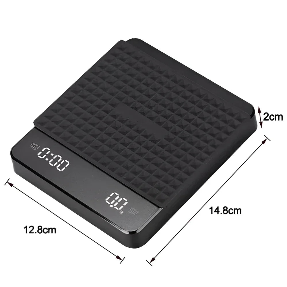 Electronic Coffee Scale – Precision Timer with LED Display & Silicone Mat