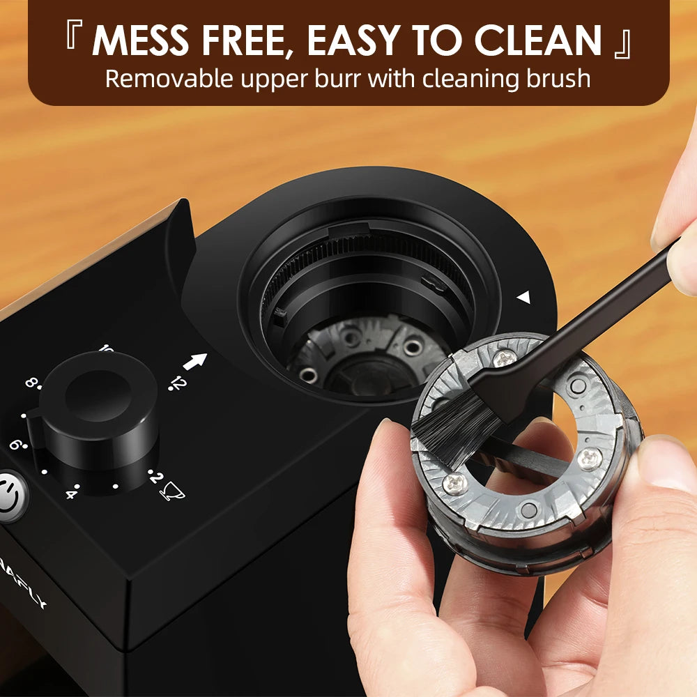 Electric Coffee Bean Grinder – Adjustable Burr Mill for Espresso & French Press