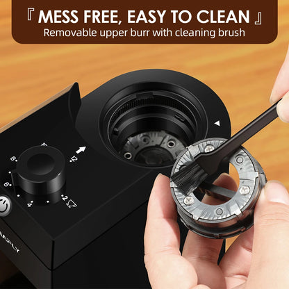 Electric Coffee Bean Grinder – Adjustable Burr Mill for Espresso & French Press
