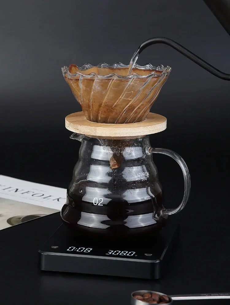 Electronic Coffee Scale – Precision Timer with LED Display & Silicone Mat