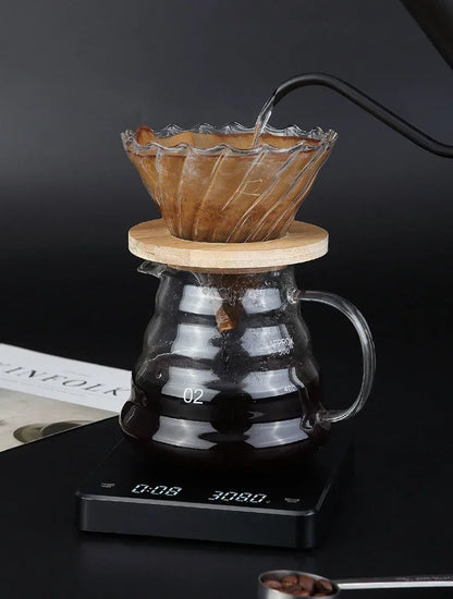 Electronic Coffee Scale – Precision Timer with LED Display & Silicone Mat