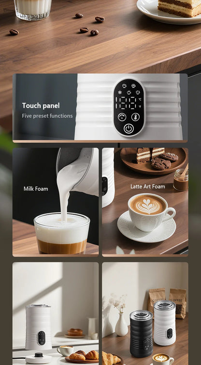 5-in-1 Electric Milk Frother – 350ml Hot & Cold Milk Foam Maker