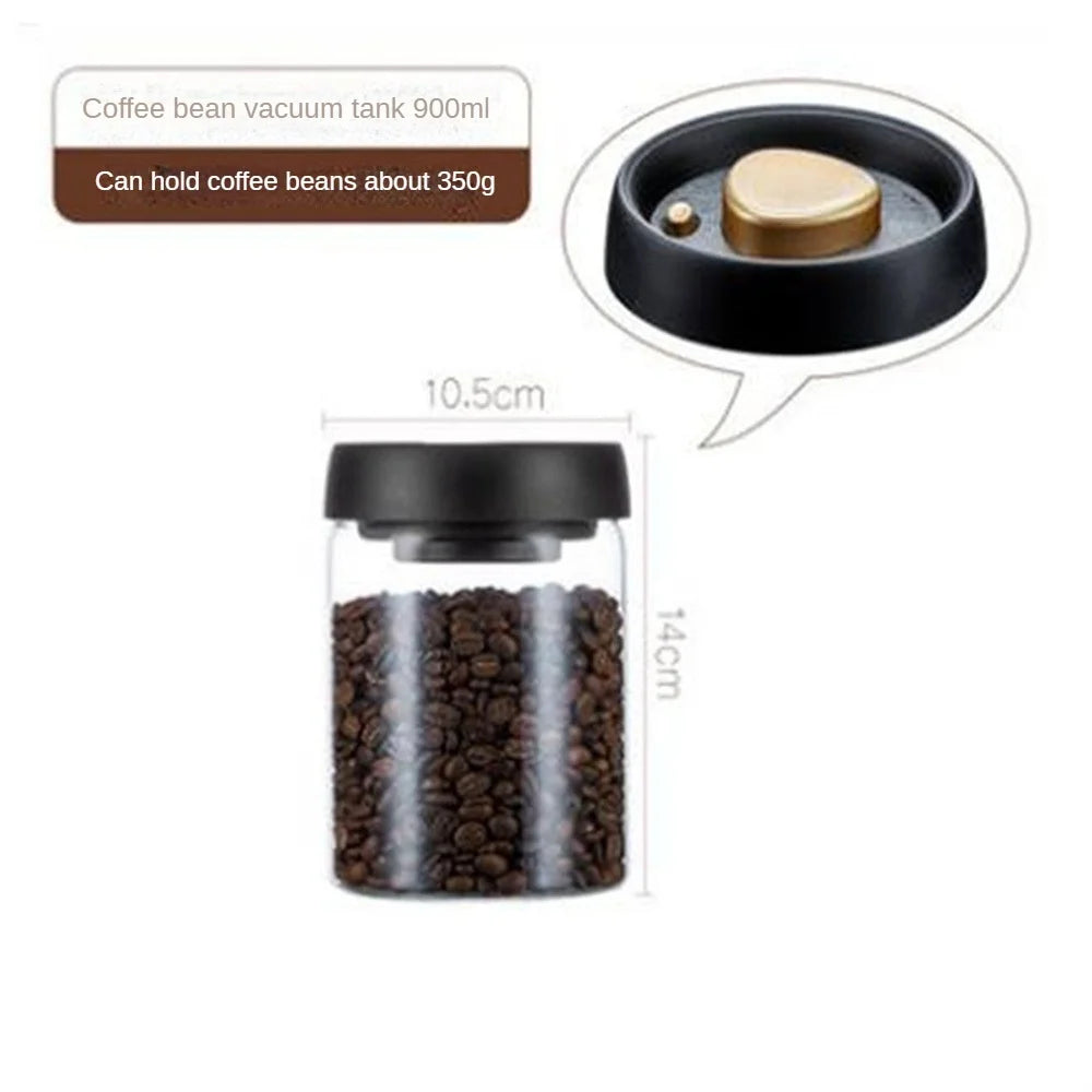 Premium Glass Coffee Canister – Airtight Vacuum-Sealed Storage