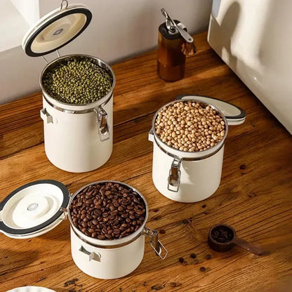 Coffee Storage Canister – Airtight Stainless Steel with Scoop