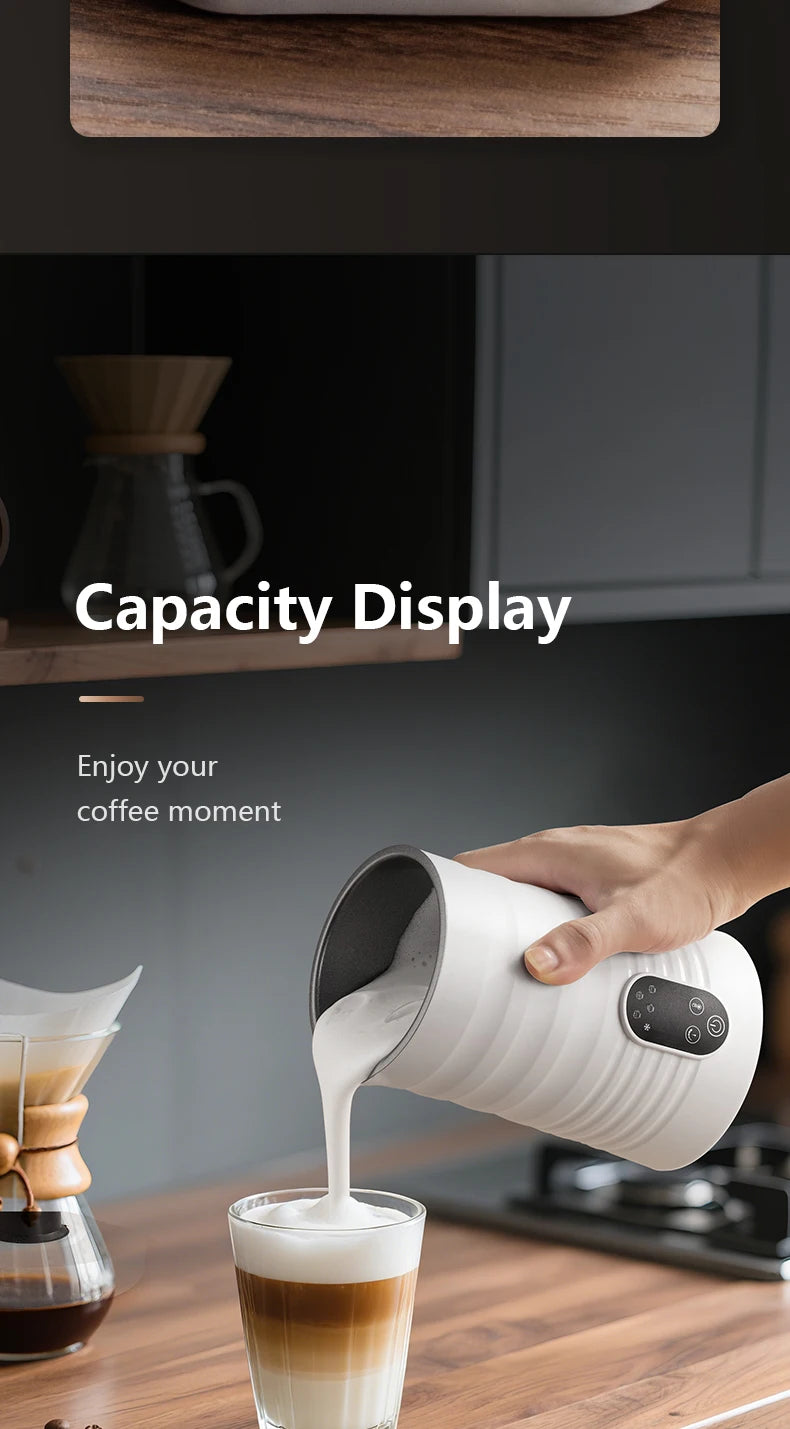 5-in-1 Electric Milk Frother – 350ml Hot & Cold Milk Foam Maker