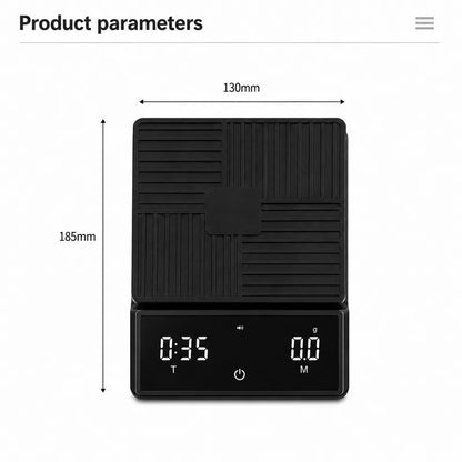 Digital Coffee Scale with Timer – 0.1g Precision Touchscreen Barista Scale