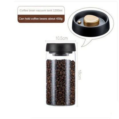 Premium Glass Coffee Canister – Airtight Vacuum-Sealed Storage