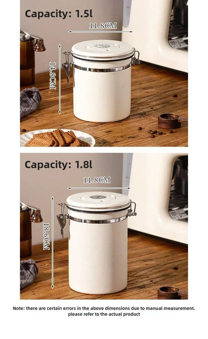 Coffee Storage Canister – Airtight Stainless Steel with Scoop