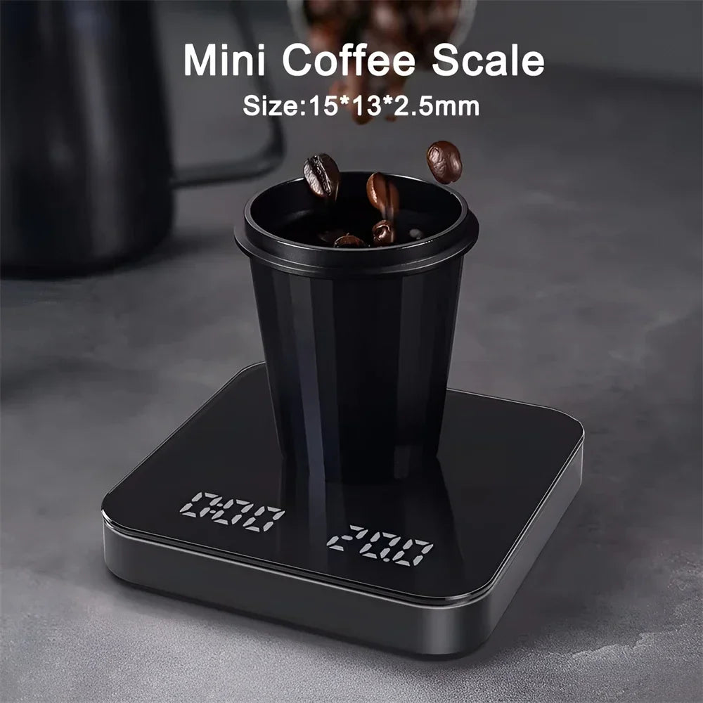 Electronic Coffee Scale – Precision Timer with LED Display & Silicone Mat
