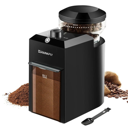 Electric Coffee Bean Grinder – Adjustable Burr Mill for Espresso & French Press